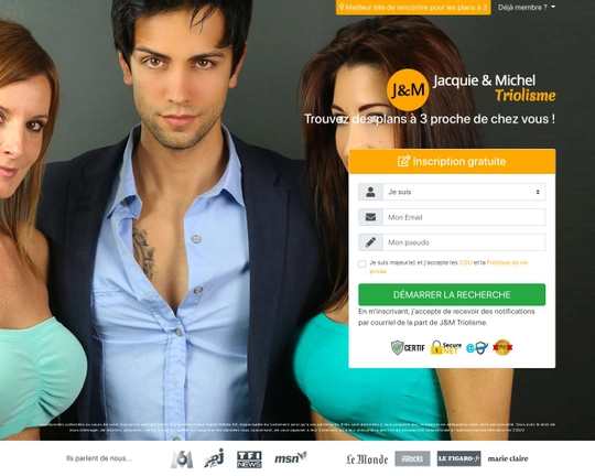 Jacquie & Michel Triolisme Logo