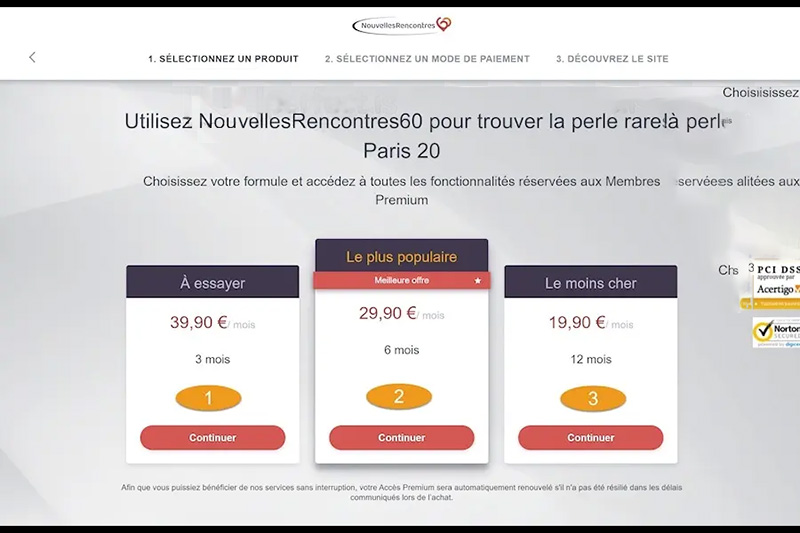 Tarification et Options d'Abonnement sur NouvellesRencontres60.fr